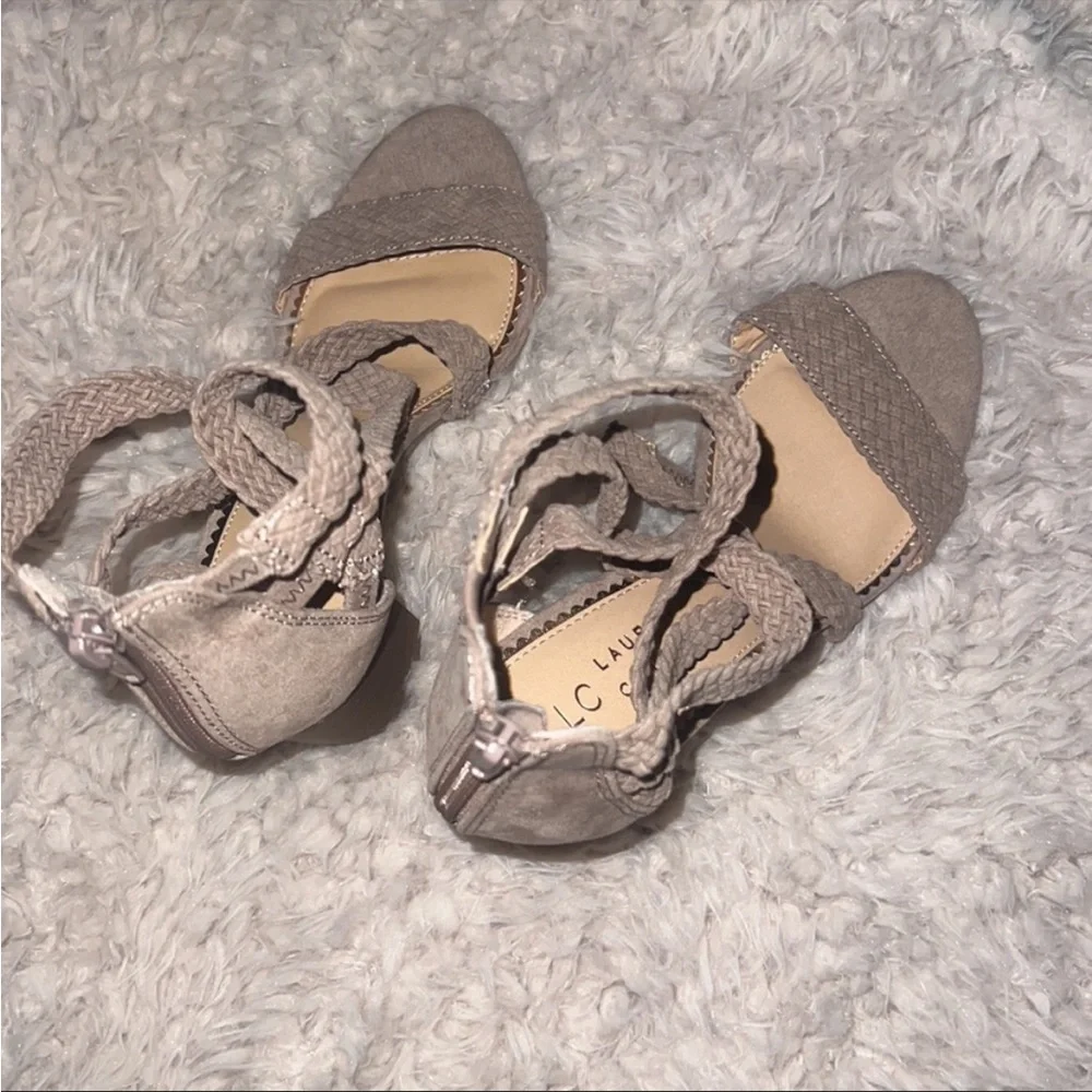 LC Lauren Conrad Nude Braided Strap Heels - Picture 3 of 7